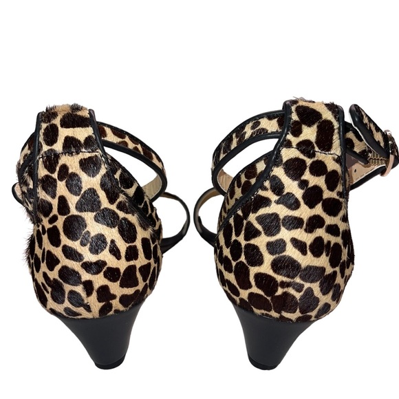 Sole Society - cheetah print leather sandal / wedge - NWT / NIB - size 6.5M - Picture 3 of 7